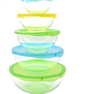 Hot selling high borosilicate heat resistant nesting glass mixing salad bowls with lid