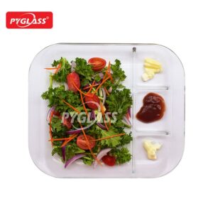 Glass Plate Server Dishes for Dumpling,Sauce, Vinegar, Ketchup, BBQ