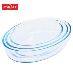 Oval High Borosilicate Glass baking dish