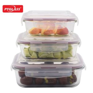 3-piece Rectangle Glass Food Container