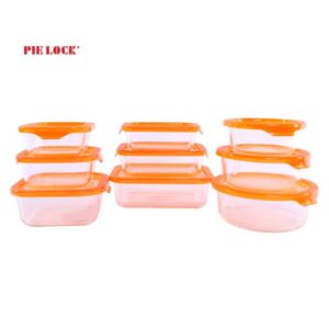Glass Food Container with Orange Lid