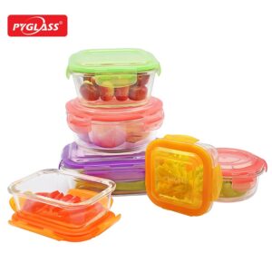6-piece Glass Food Container Round and Square Shape