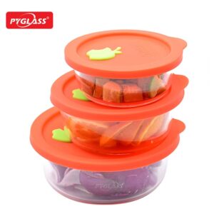 BPA Free Microwave Safe Reusable Leakproof Glass Meal Prep Food Storage Container with Silicon Lid