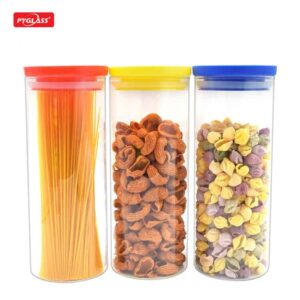 Hot Sale High Borosilicate Glass food jar with bamboo lid