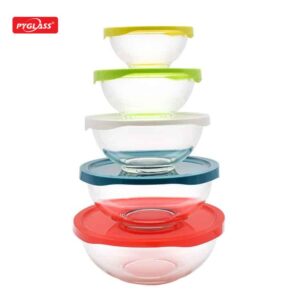 High borosilicate heat proof glass bowl with pp lid