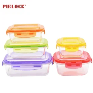 5-piece Glass Food Container with Different Lid