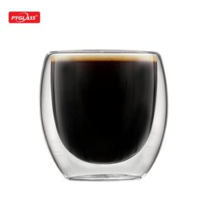 wholesale Glass Coffee Mugs Custom Logo Double Wall Glass Coffee Cup
