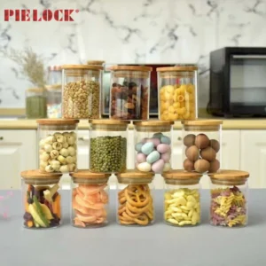 Extra Small Air Tight Glass Storage Containers With Natural Bamboo Lids