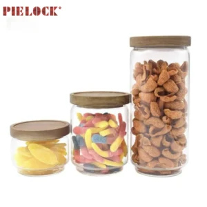 New Trend Storage Containers Airtight Storage Jars with Acacia Wooden Lid, Jars for Spaghetti Pasta, Powder, Spice, Tea