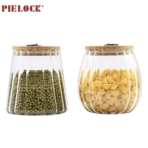 Glass Canisters Sets with Wood lid for the Kitchen