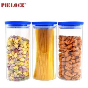 Hot Sale High Borosilicate Glass food jar with bamboo lid