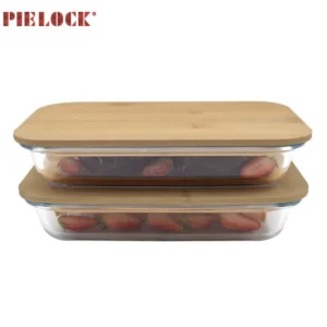 High borosilicate glass baking dish for microwave oven safe with bamboo lid